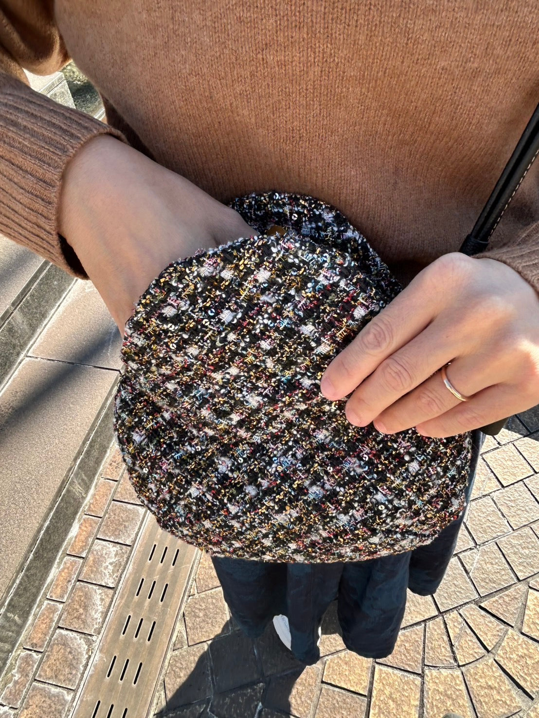 TWEEDY!  ツイードミニショルダーバック  ブラック