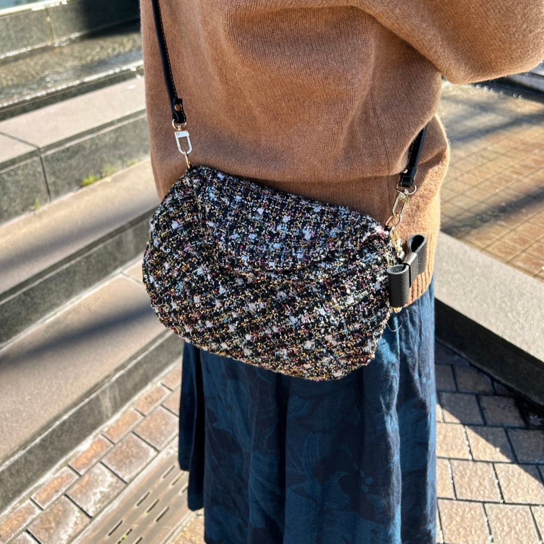 TWEEDY!  ツイードミニショルダーバック  ブラック