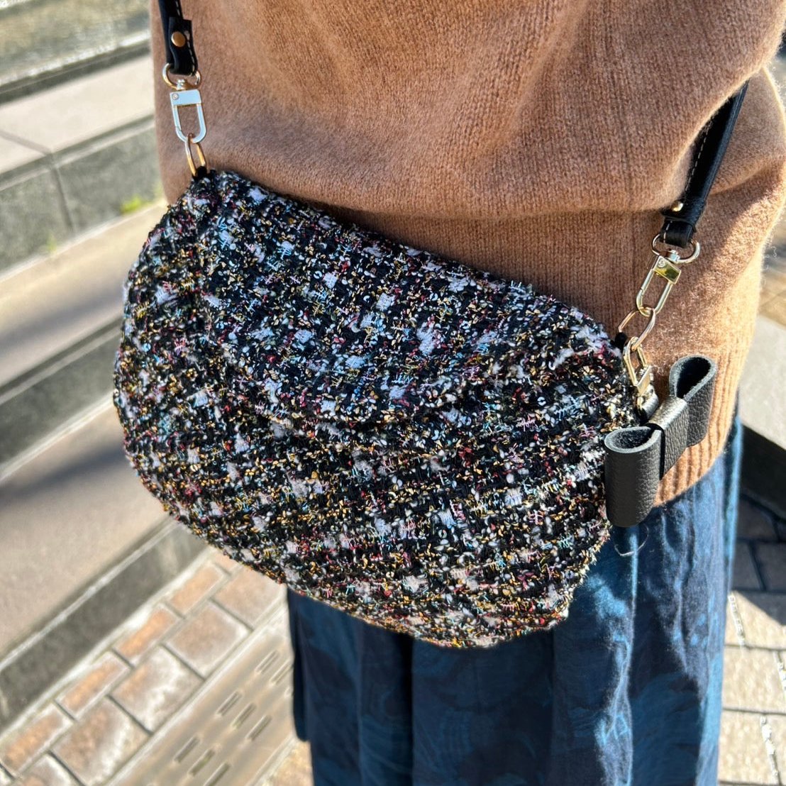 TWEEDY!  ツイードミニショルダーバック  ブラック